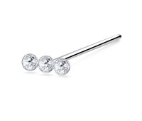 Triple Stone Straight Nose Stud NSKA-822